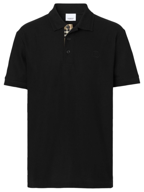 Burberry Branded Circle Logo Polo Shirt Black