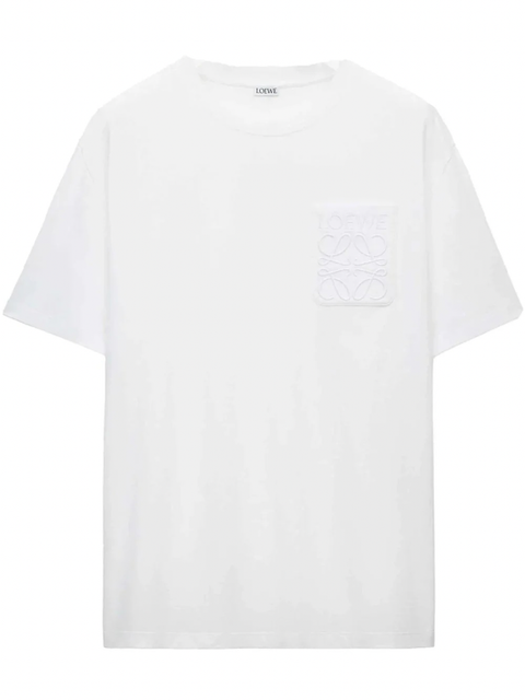Loewe Relaxed Fit Tonal Pocket Logo T Shirt in White