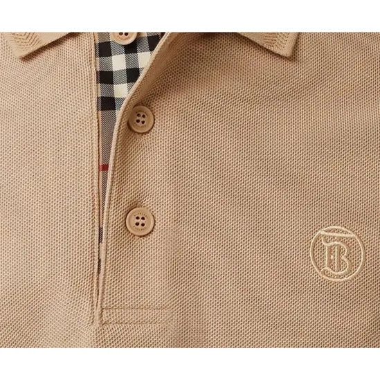 Burberry Branded Circle Logo Camel Beige Polo Shirt