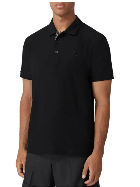 Burberry Branded Circle Logo Polo Shirt Black