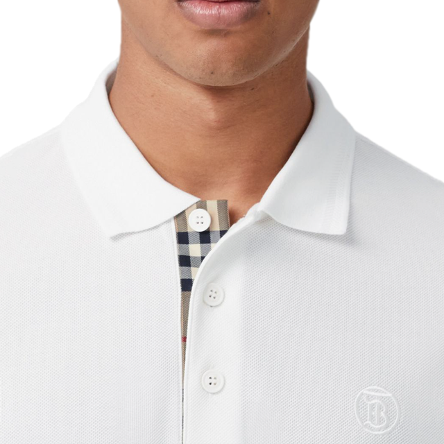 Burberry Branded Circle Logo Polo Shirt White
