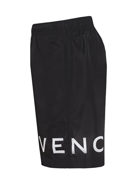 GIVENCHY LOGO LONG SWIMSHORTS BLACK