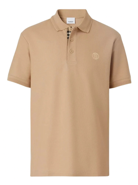 Burberry Branded Circle Logo Camel Beige Polo Shirt