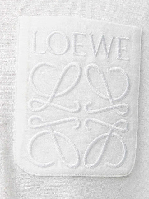 Loewe Relaxed Fit Tonal Pocket Logo T Shirt in White