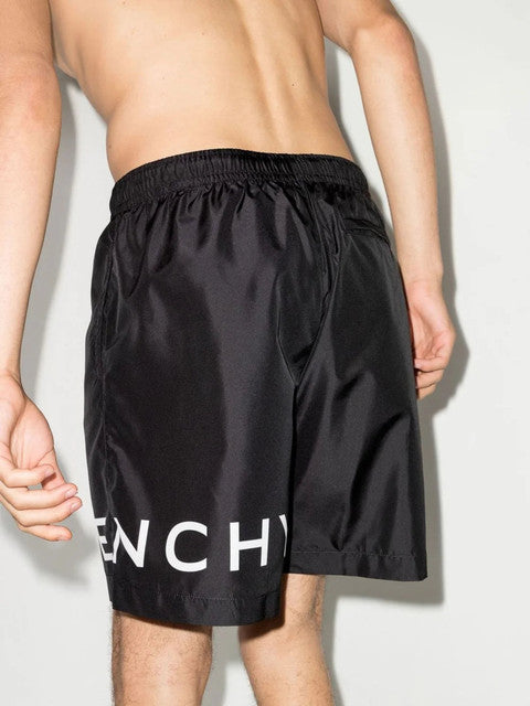 GIVENCHY LOGO LONG SWIMSHORTS BLACK