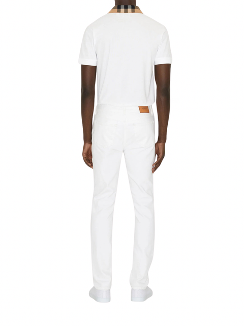 Burberry Vintage Check Print Collar Polo Shirt White