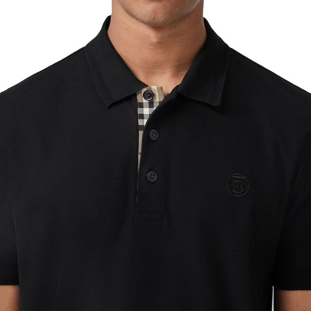 Burberry Branded Circle Logo Polo Shirt Black