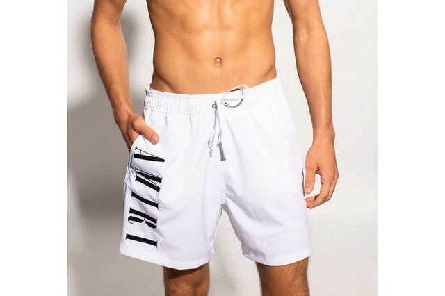 Amiri Vertical Logo Swimshorts in White