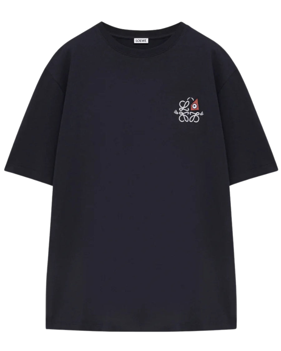 Loewe Cat Eye And Anagram Louis Wain T-Shirt Navy